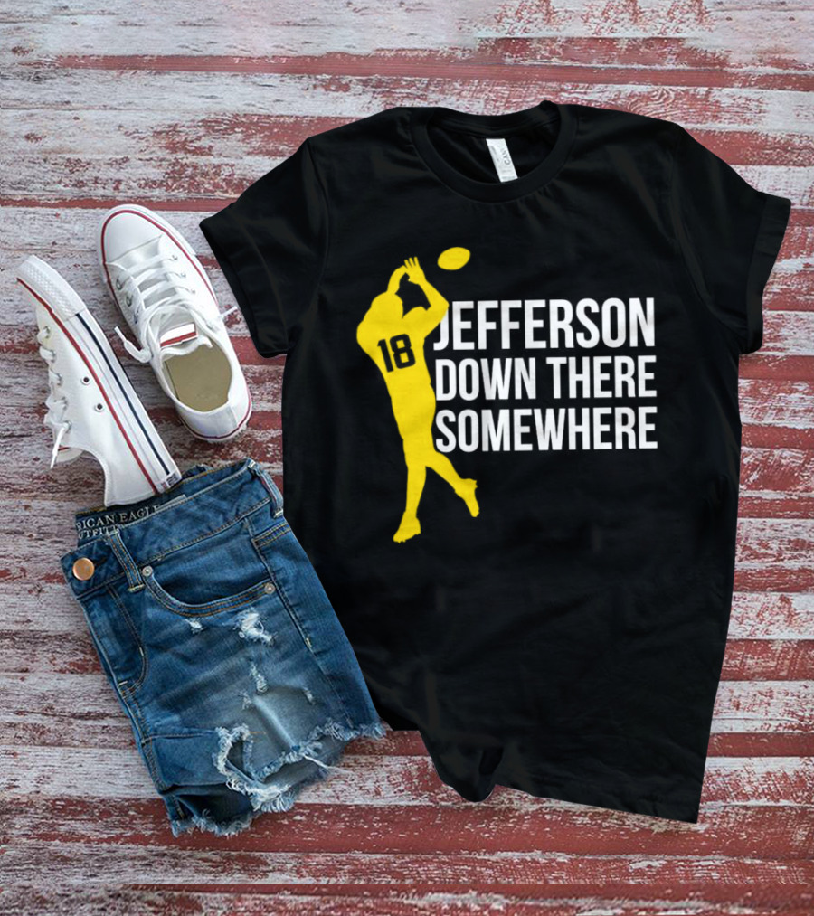 Minnesota Vikings Jefferson Down There Somewhere 18 Football T-Shirt