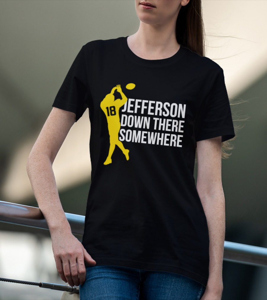 Minnesota Vikings Jefferson Down There Somewhere 18 Football T-Shirt