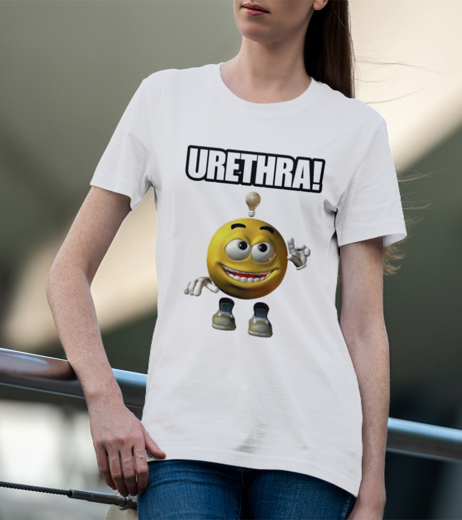 Urethra Eureka Smiling Emoji With Lightbulb Moment T-Shirt