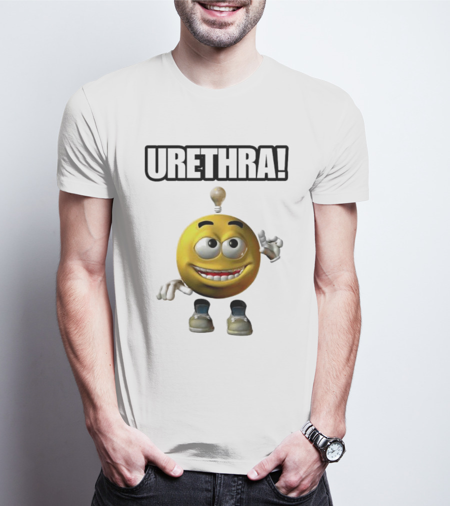 Urethra Eureka Smiling Emoji With Lightbulb Moment T-Shirt