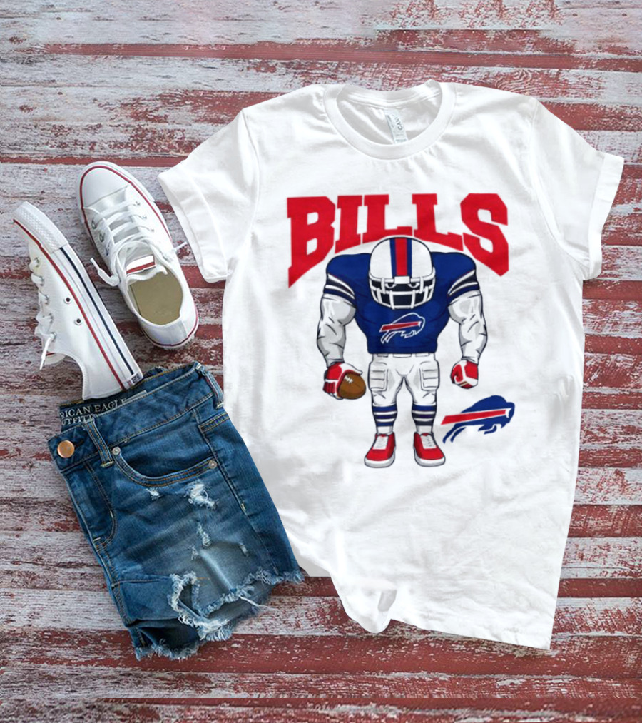 Buffalo Bills Brute Squad Football Character With Team T-Shirt