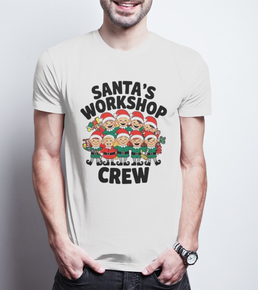 Santa’s Workshop Crew Christmas Elves T-Shirt