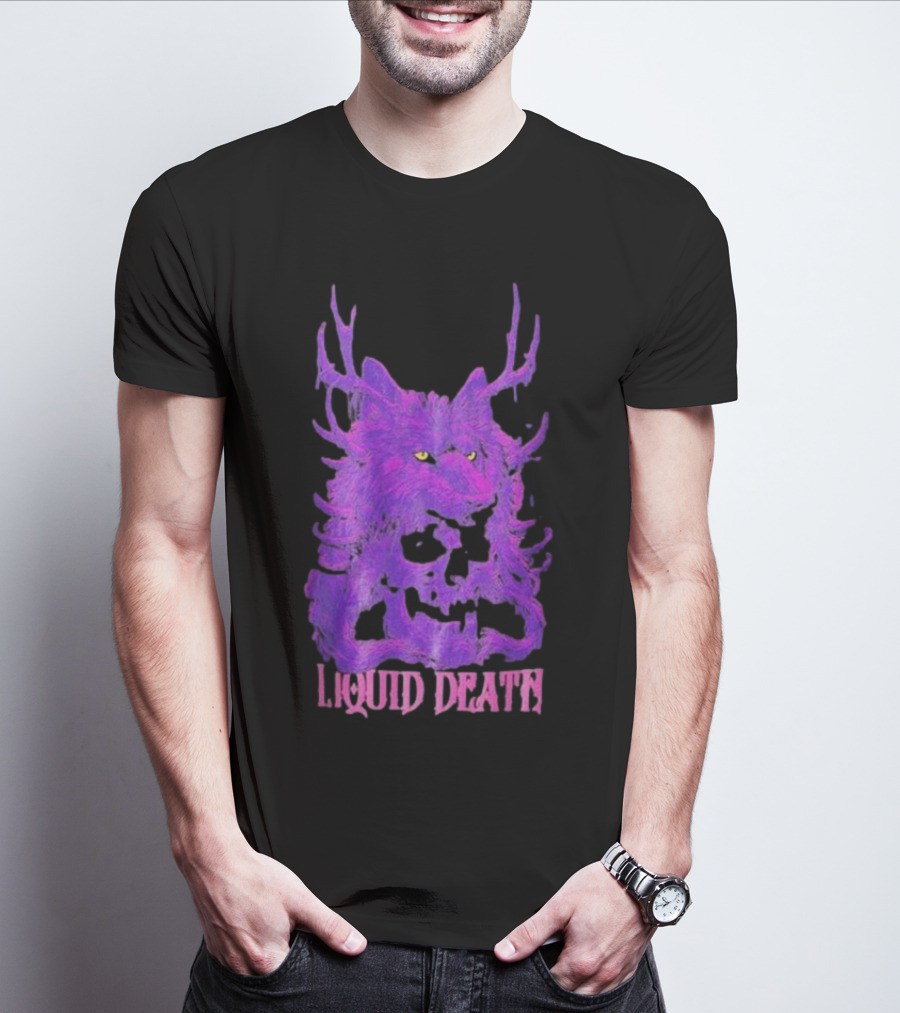 Liquid Death Purple Deathwolf Skull T-Shirt
