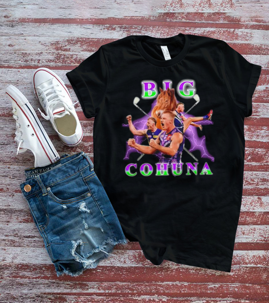 BIG COHUNA Horse Lightning Football T-Shirt