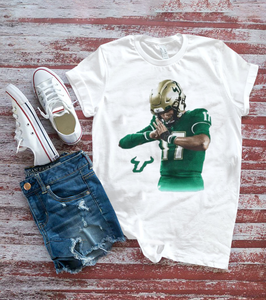 Byrum Brown South Florida Bulls Football 17 Green Jersey T-Shirt