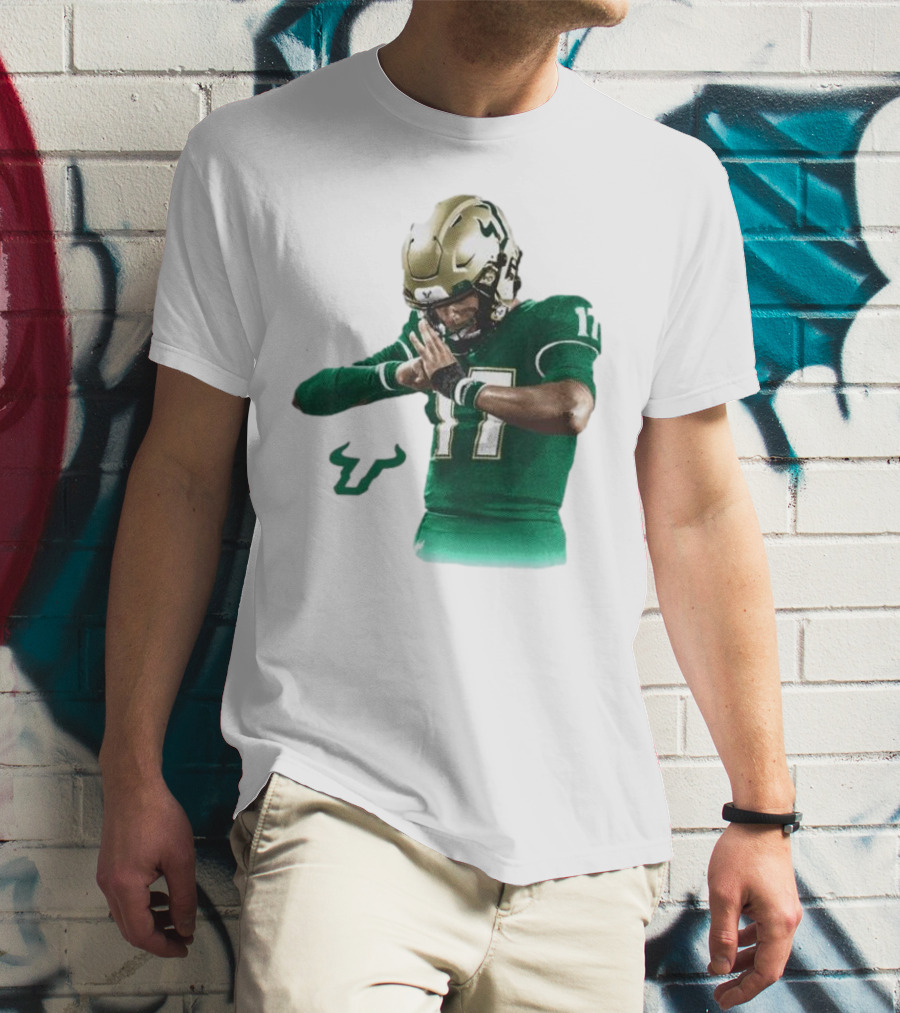 Byrum Brown South Florida Bulls Football 17 Green Jersey T-Shirt