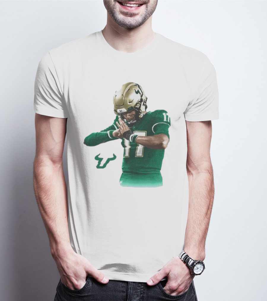 Byrum Brown South Florida Bulls Football 17 Green Jersey T-Shirt