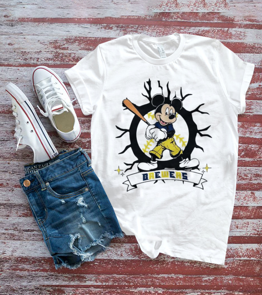 Milwaukee Brewers Baseball Mickey Mouse Brewers T-Shirt