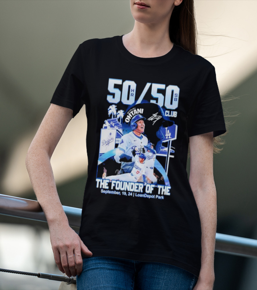 50 HR/50 SB Club Shohei Ohtani The Founder Of The September 19 24 LoanDepot Park T-Shirt