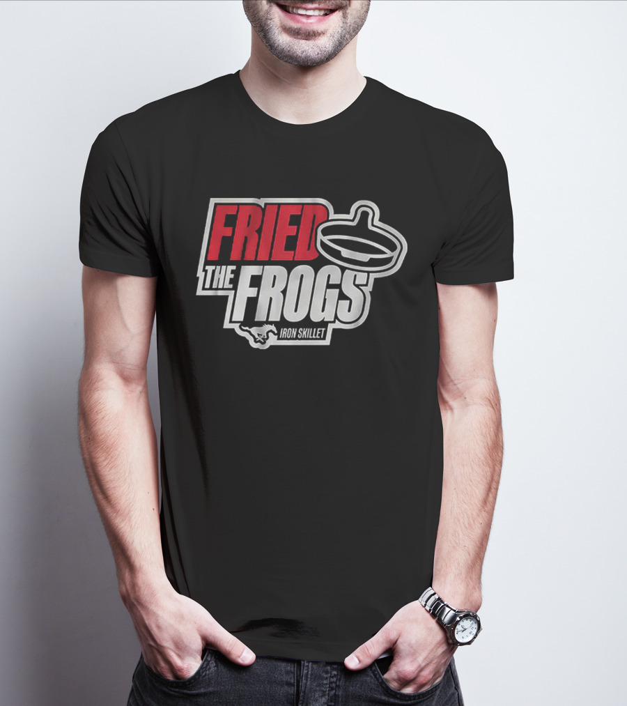 FRIED THE FROGS IRON SKILLET SMU Football T-Shirt