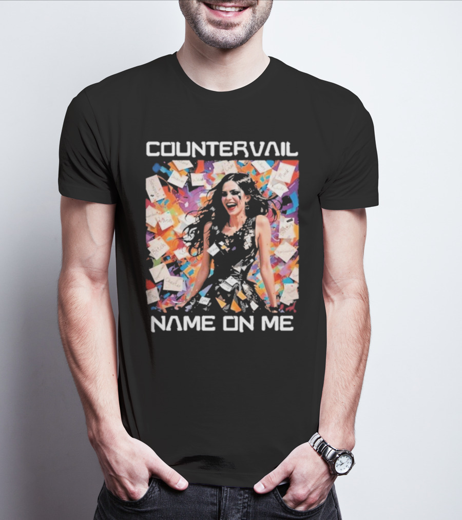 Countervail Name On Me Vibrant Collage Joyful Woman With Notes T-Shirt