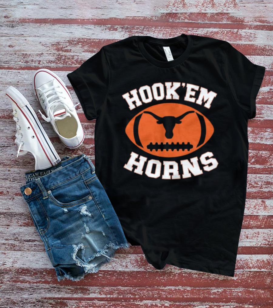Hook’em Horns Texas Longhorns Football Team Orange T-Shirt