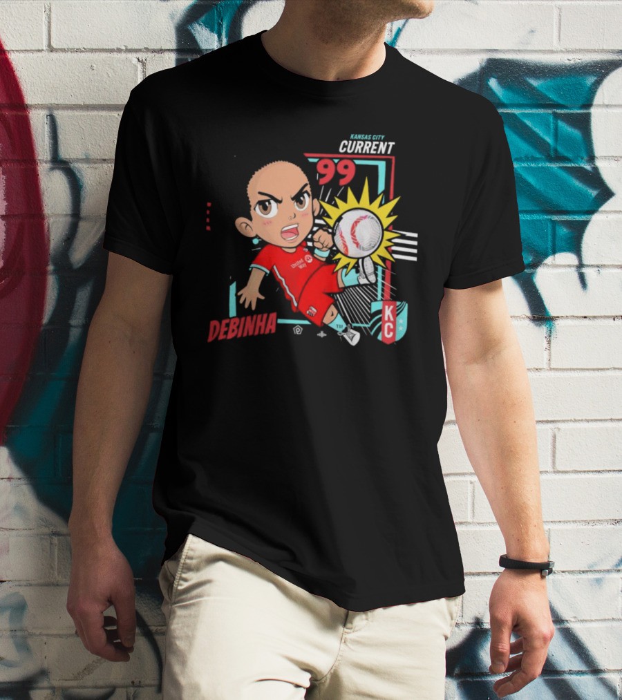 Kansas City Current Debinha 99 Chibi KC Soccer Animation T-Shirt