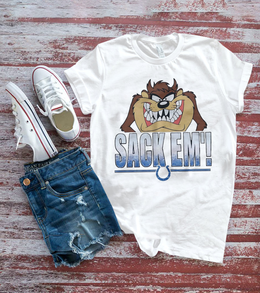 Looney Tunes Taz Sack Em Indianapolis Colts Football Fan Gear T-Shirt