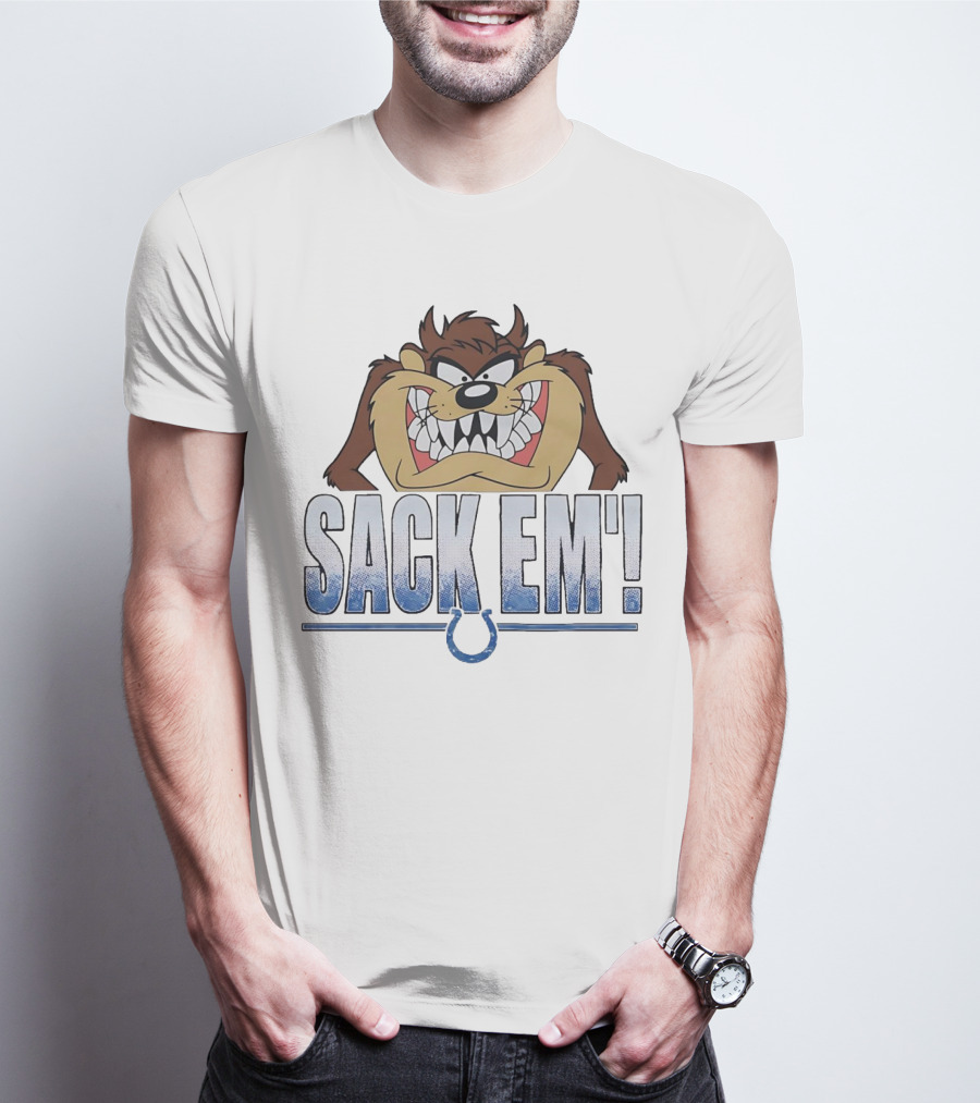 Looney Tunes Taz Sack Em Indianapolis Colts Football Fan Gear T-Shirt