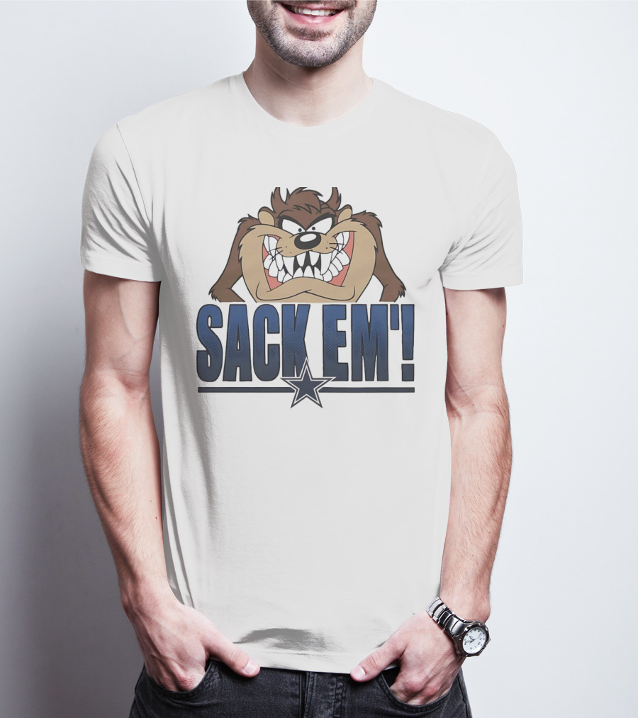 Looney Tunes Taz Sack 'Em Dallas Cowboys T-Shirt