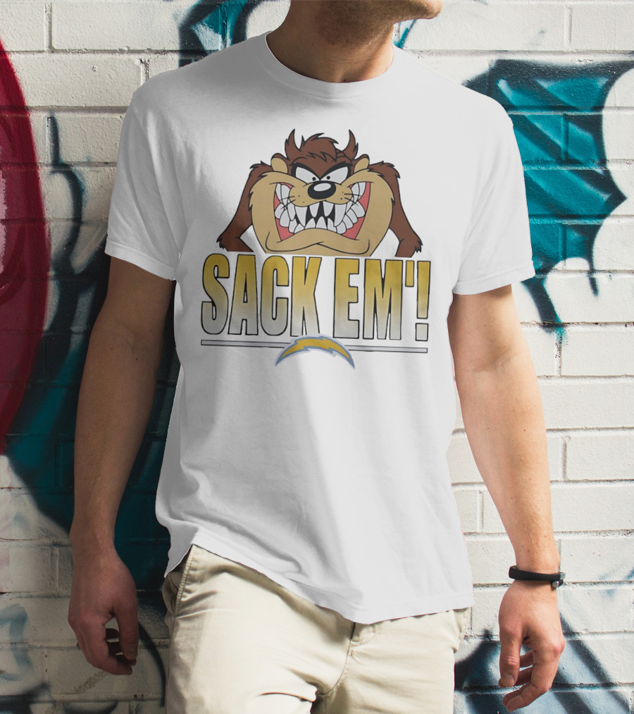 Looney Tunes Taz Sack 'Em Los Angeles Chargers T-Shirt