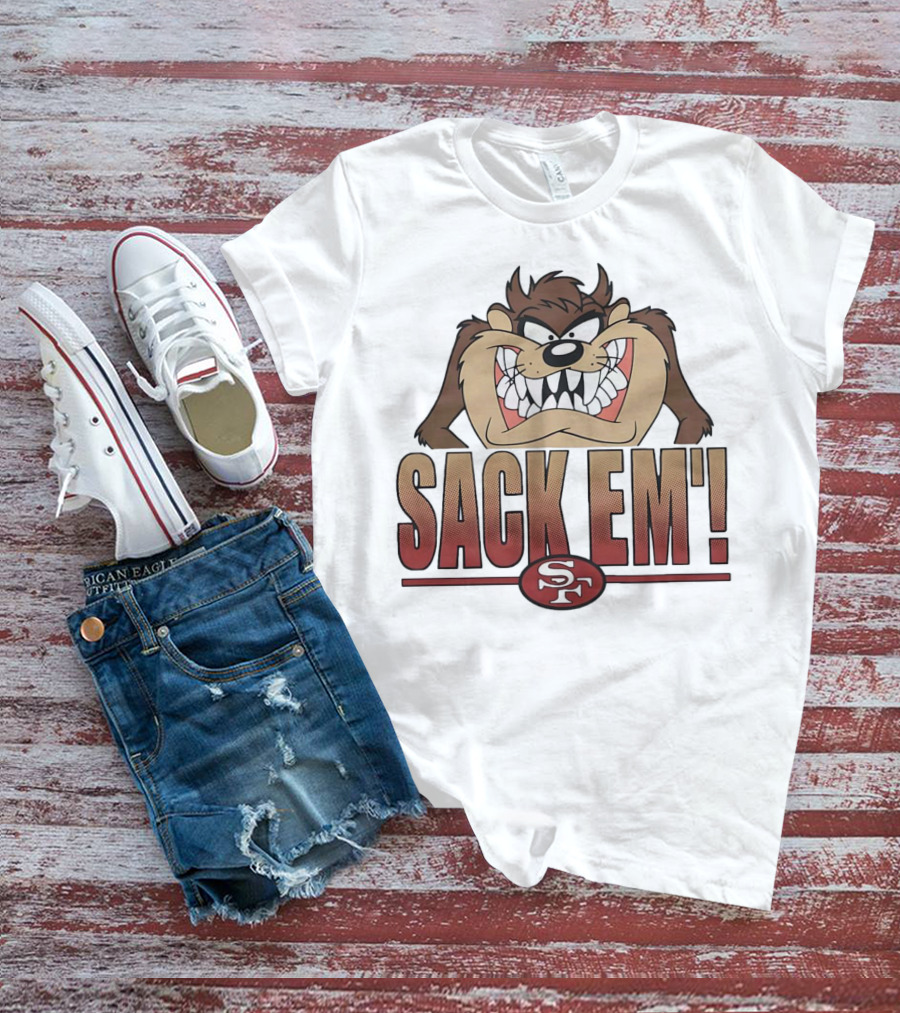 Looney Tunes Taz San Francisco 49ers Sack Em NFL Collaboration T-Shirt