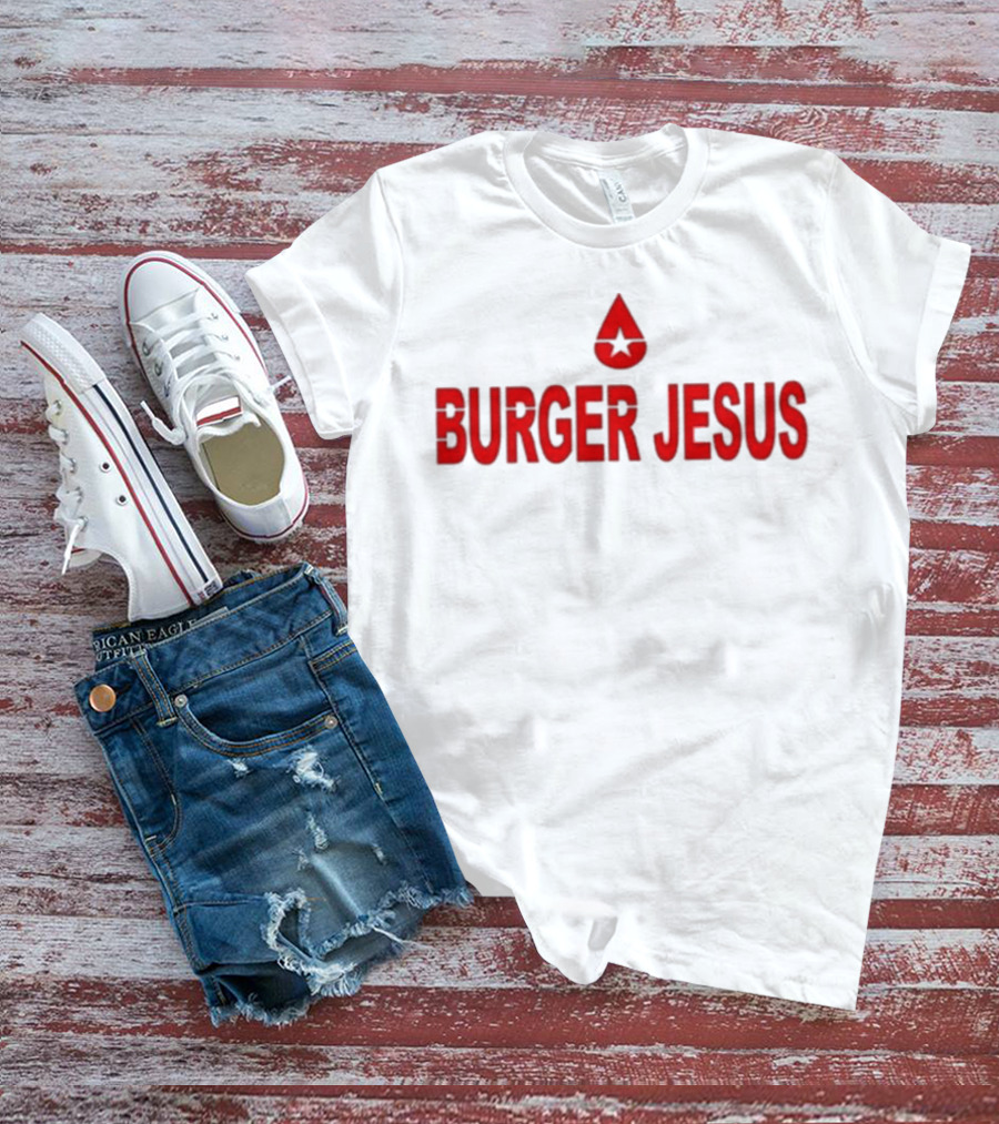 Burger Jesus Star Symbol T-Shirt