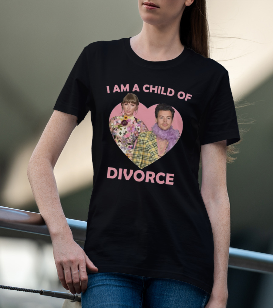 I Am A Child Of Divorce Heart With Floral And Plaid Outfits T-Shirt
