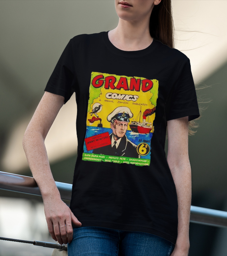 Grand Comics No 52 Captain Jerry Winters Bird Ship Supa Dupa Man Shadowman Prendergast Miss Information T-Shirt