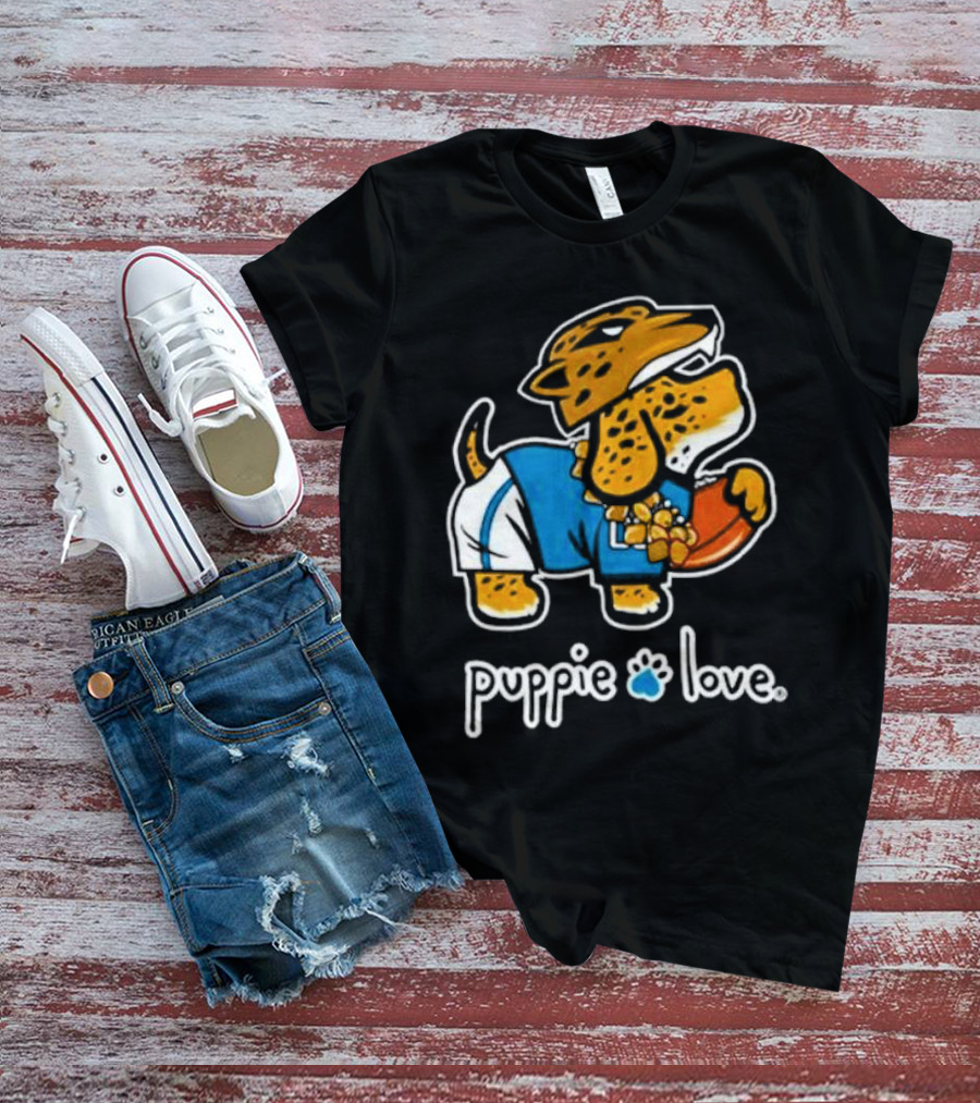 Jacksonville Jaguars Puppie Love Mascot Pup Football Fan T-Shirt