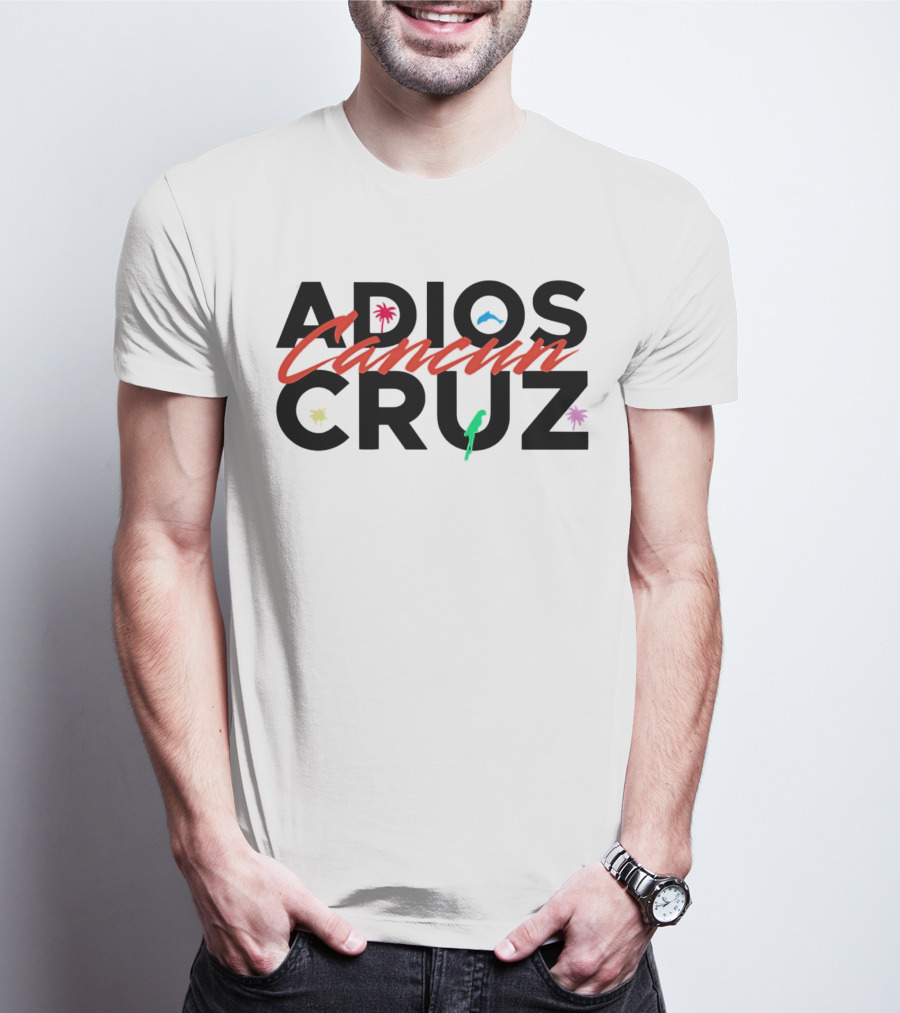 Adios Cancun Cruz Tropical Palms And Waves T-Shirt