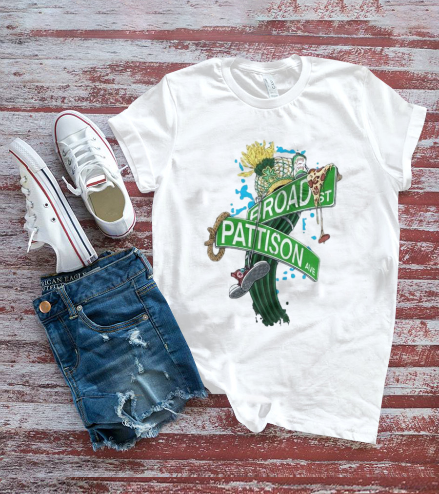 Broad And Pattison Ave Philly Sports With Icons Of Philadelphia Sports And Culture T-Shirt