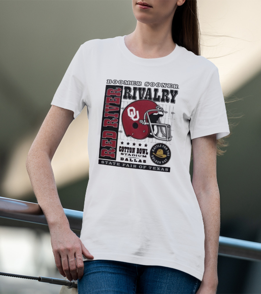 Boomer Sooner Red River Rivalry Cotton Bowl State Fair Of Texas Battle For The Golden Hat T-Shirt