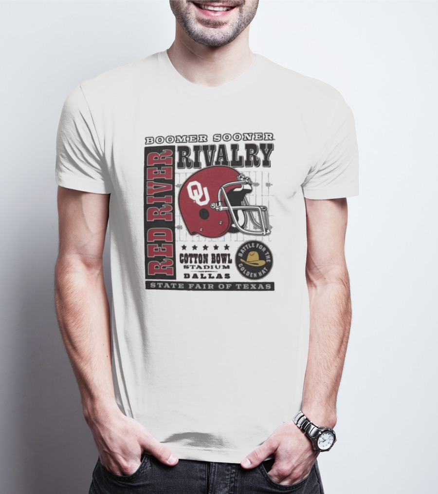 Boomer Sooner Red River Rivalry Cotton Bowl State Fair Of Texas Battle For The Golden Hat T-Shirt