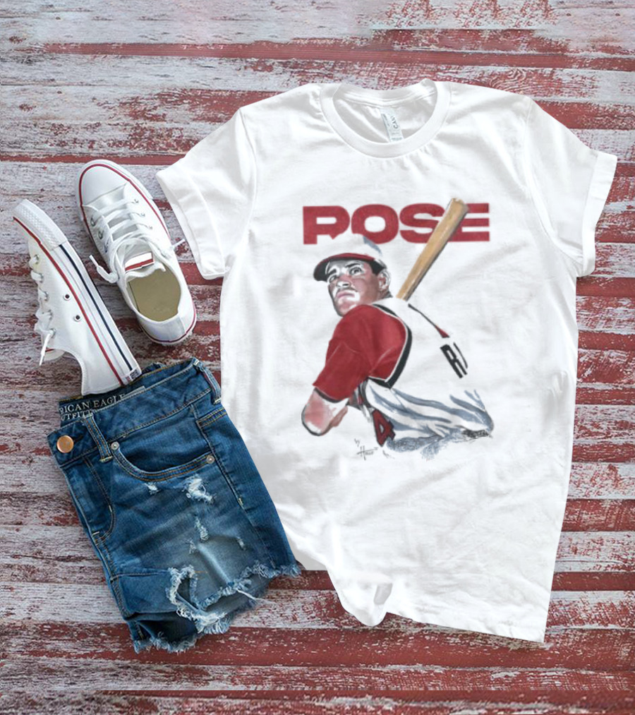 POISE – Pete Rose Baseball Art By Hollis Strunk T-Shirt