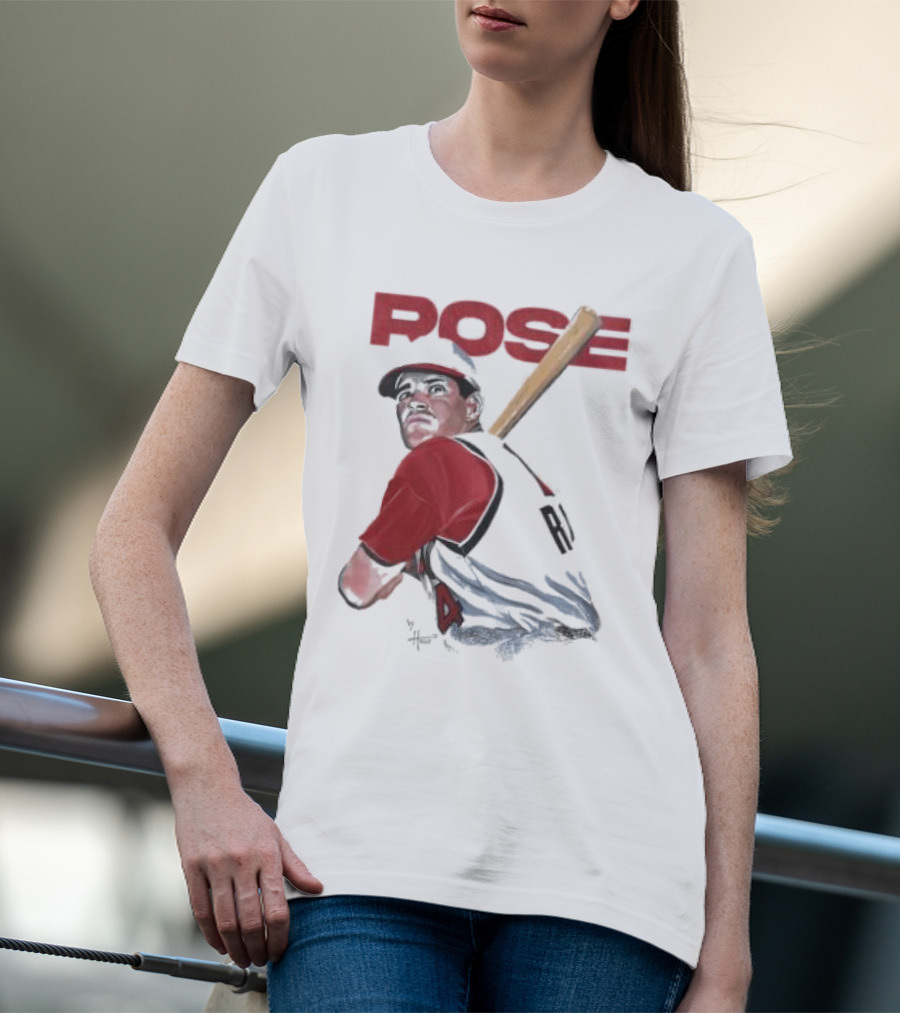 POISE – Pete Rose Baseball Art By Hollis Strunk T-Shirt
