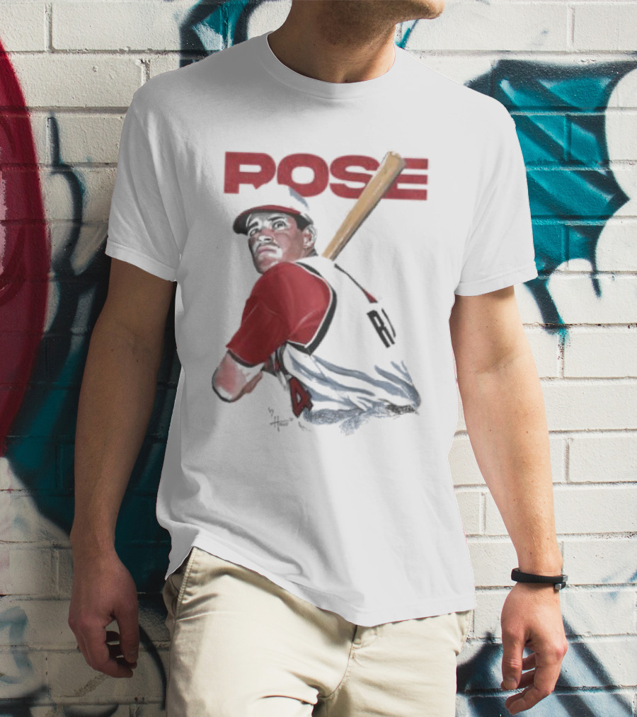 POISE – Pete Rose Baseball Art By Hollis Strunk T-Shirt
