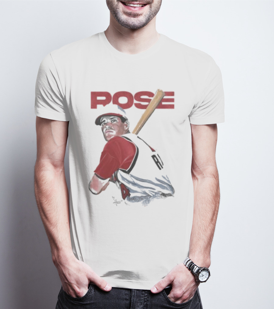 POISE – Pete Rose Baseball Art By Hollis Strunk T-Shirt