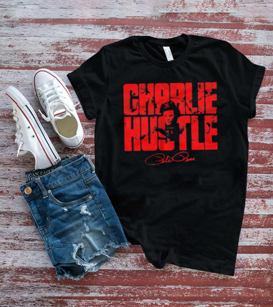 Charlie Hustle Cincinnati Reds Pete Rose Signature T-Shirt