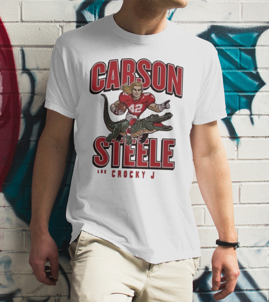 Carson Steele Riding Crocky J Football Kansas City Chiefs T-Shirt