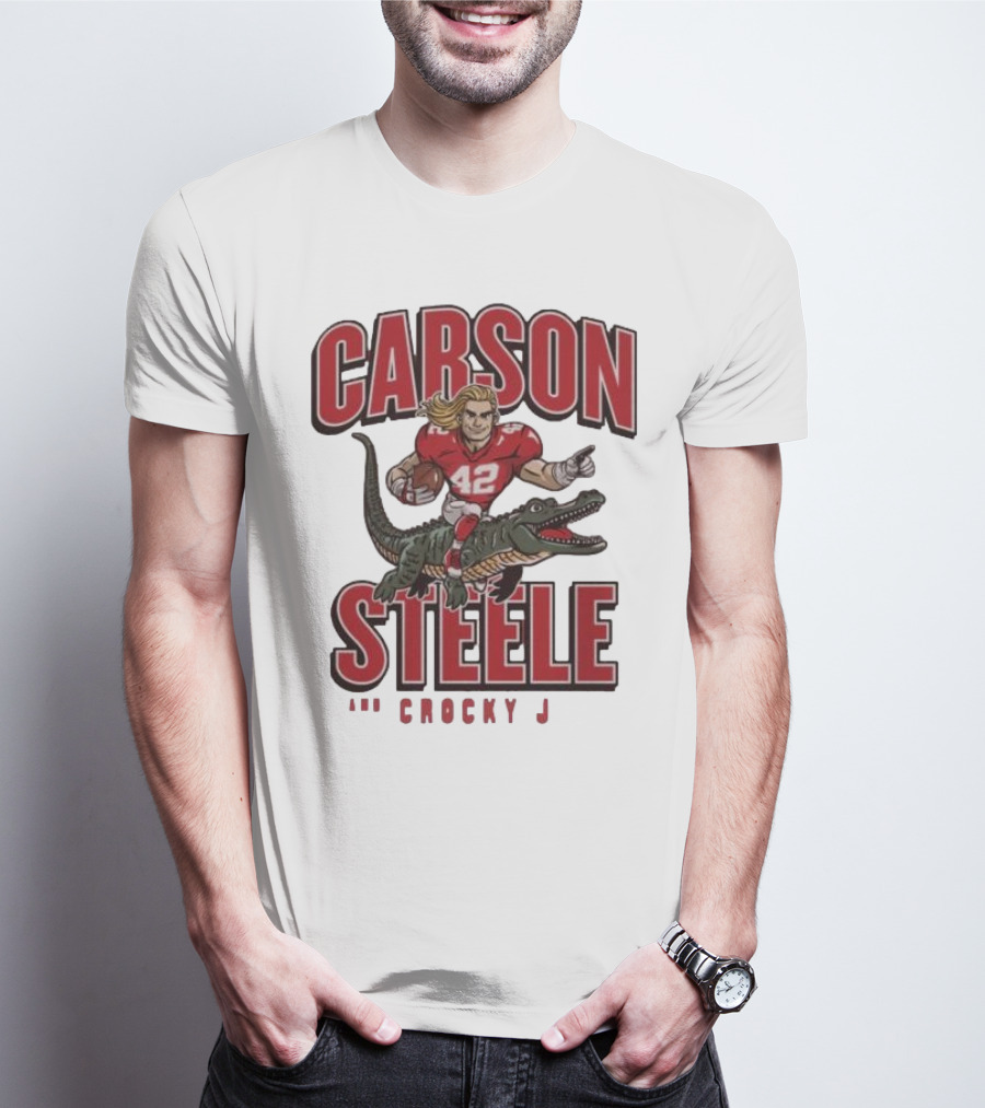 Carson Steele Riding Crocky J Football Kansas City Chiefs T-Shirt