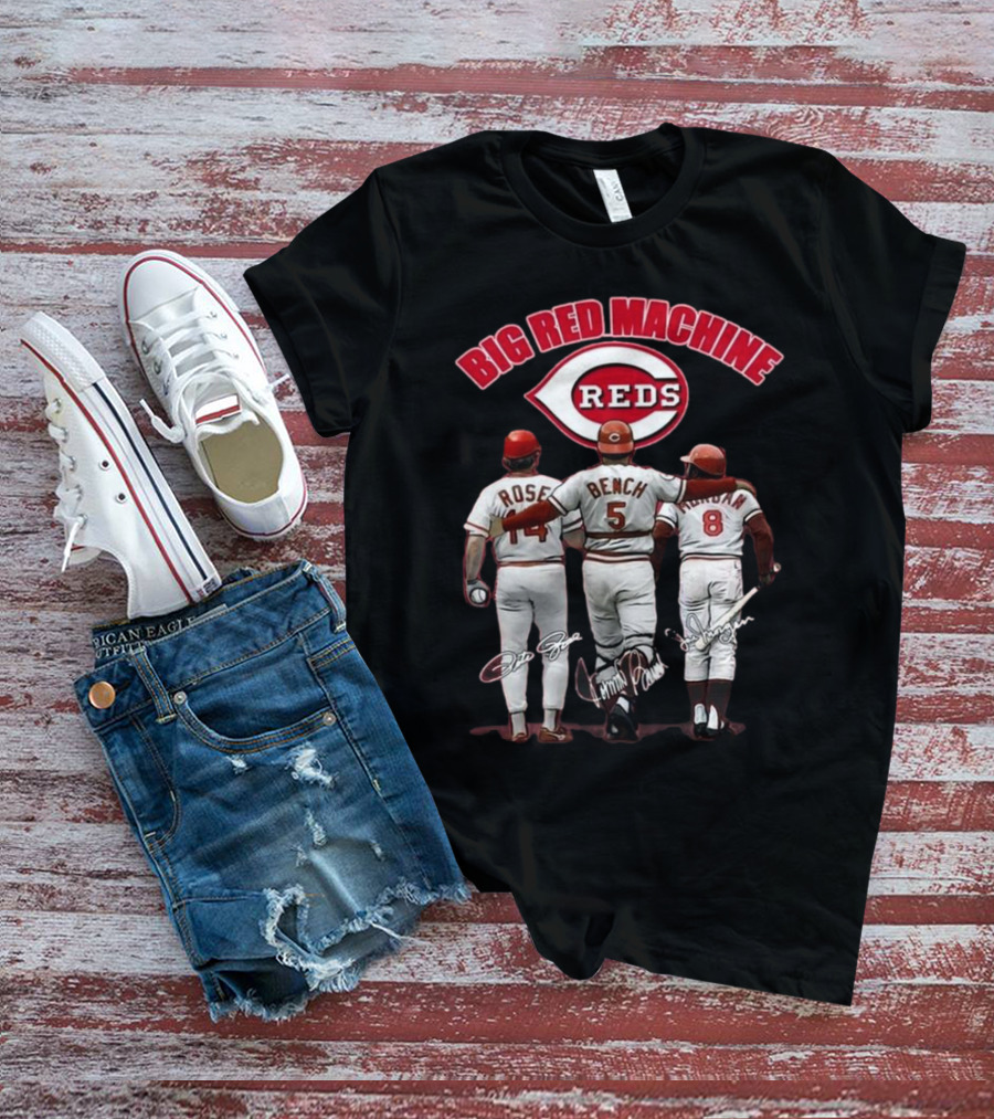 Cincinnati Reds Big Red Machine Pete Rose Johnny Bench Joe Morgan T-Shirt