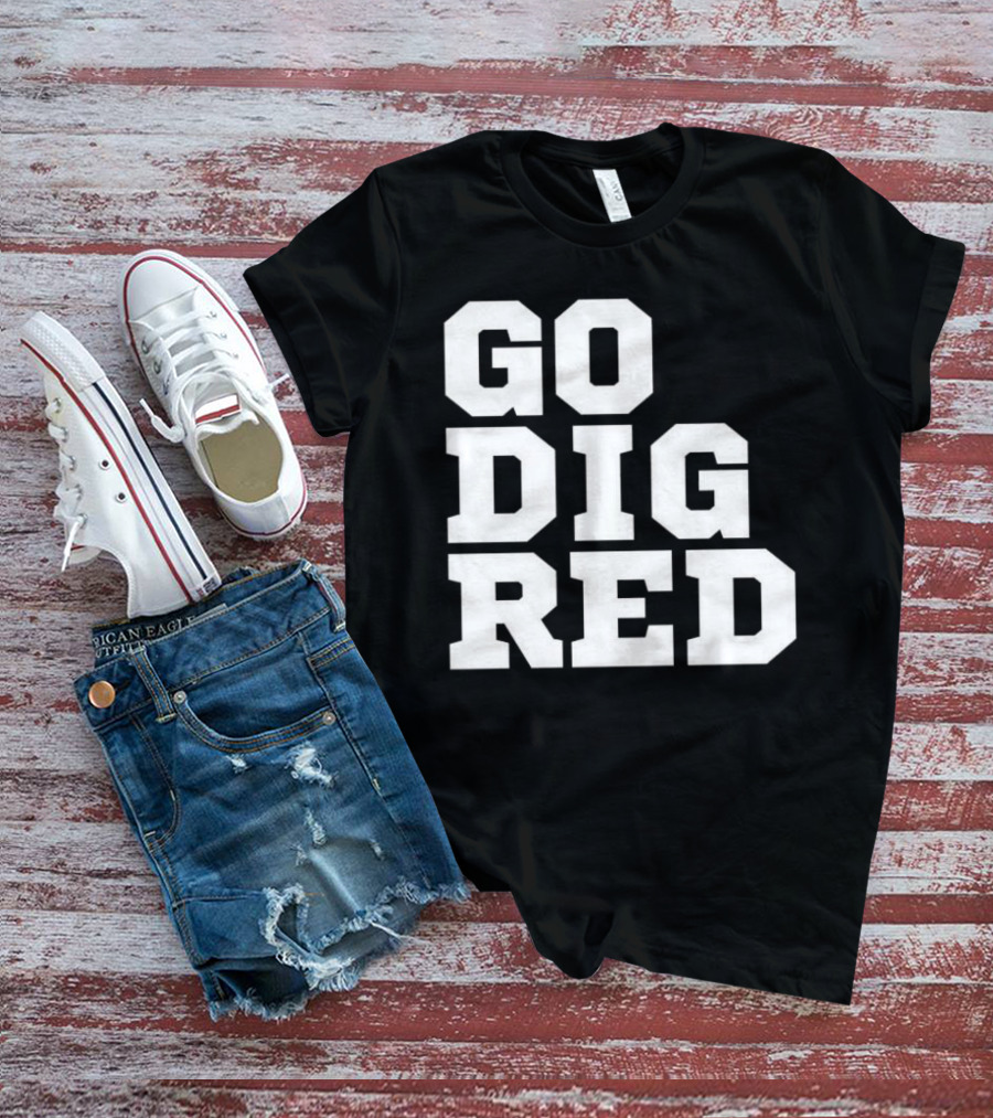 Go Dig Red Volleyball Nebraska Huskers Fan Spirit T-Shirt