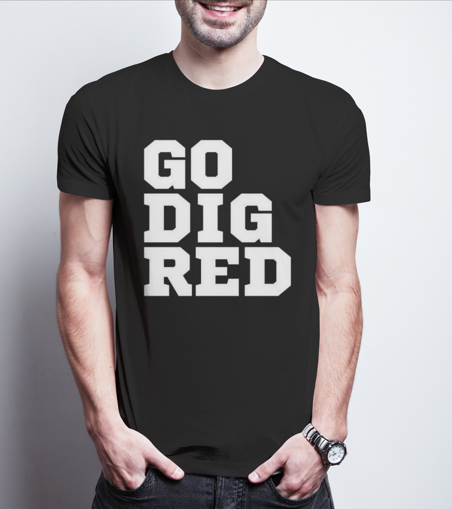 Go Dig Red Volleyball Nebraska Huskers Fan Spirit T-Shirt