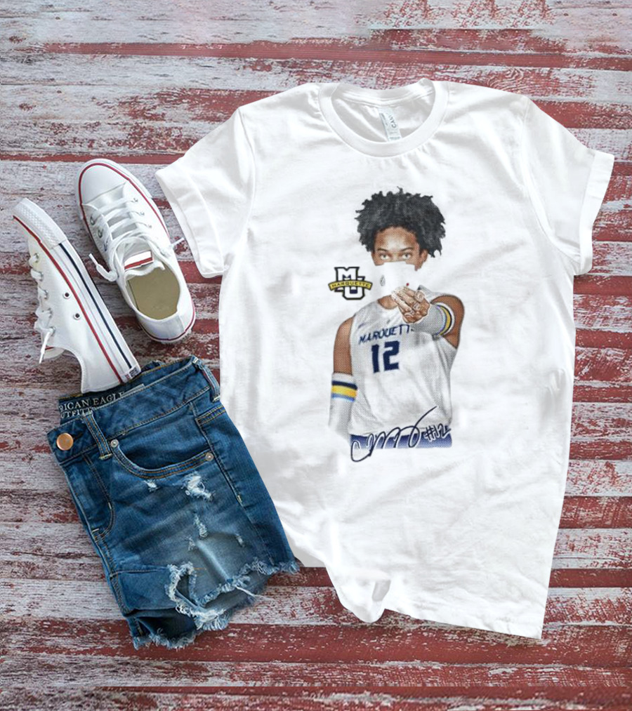 Carsen Murray Marquette Golden Eagles #12 Signature Cartoon MU T-Shirt