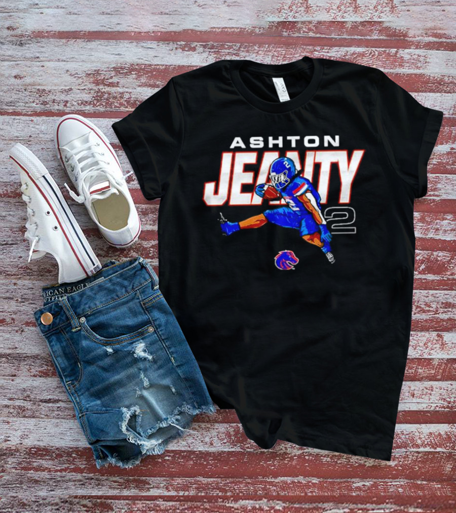 ASHTON JEANTY 2 Boise State Broncos Player Cartoon T-Shirt