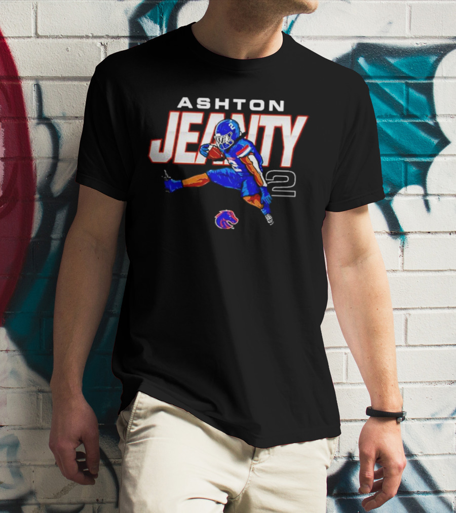 ASHTON JEANTY 2 Boise State Broncos Player Cartoon T-Shirt