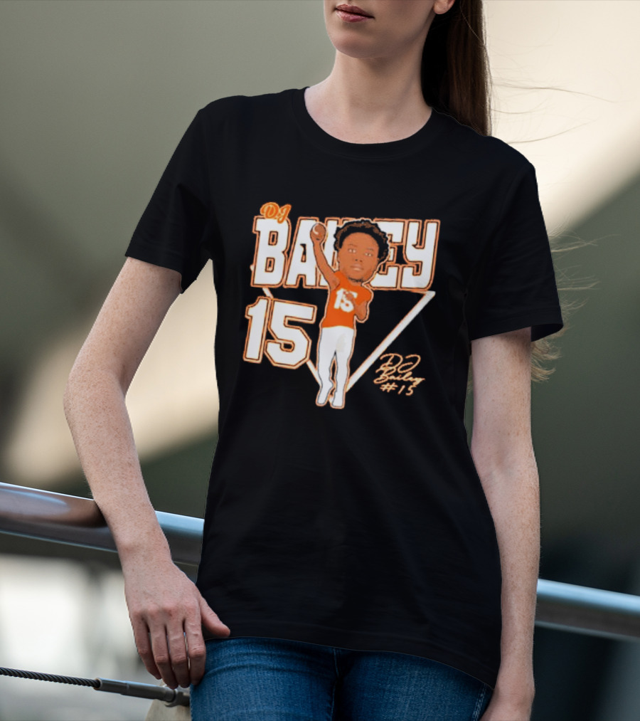 DJ Bailey 15 Sam Houston Bearkats Signature Cartoon T-Shirt