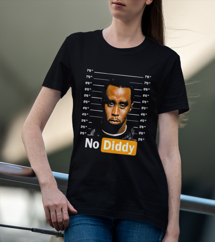 No Diddy Sean P Diddy Combs Mugshot Height Lines T-Shirt