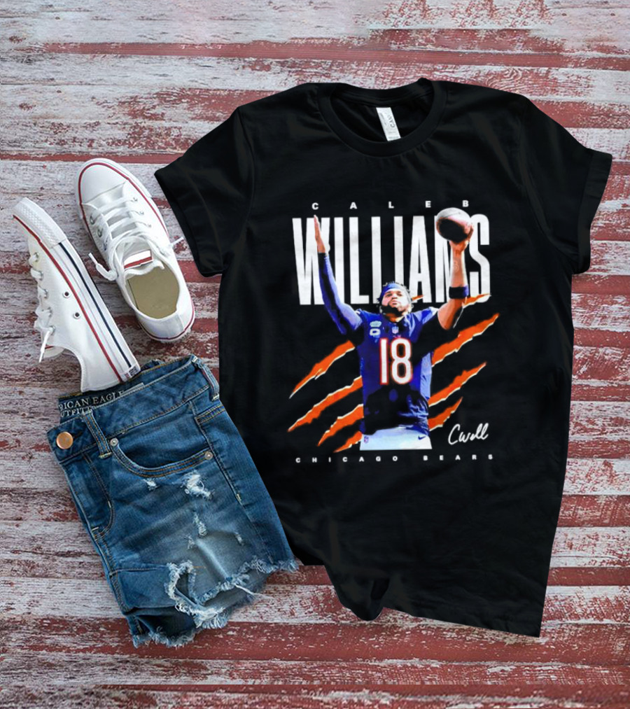 Caleb Williams Chicago Bears Number 18 Football CWell Signature T-Shirt