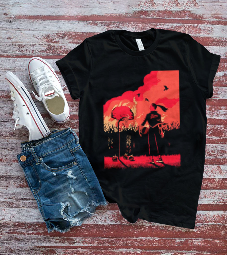 ROTY Caitlin Clark Indiana Fever Cartoon Basketball Scene T-Shirt