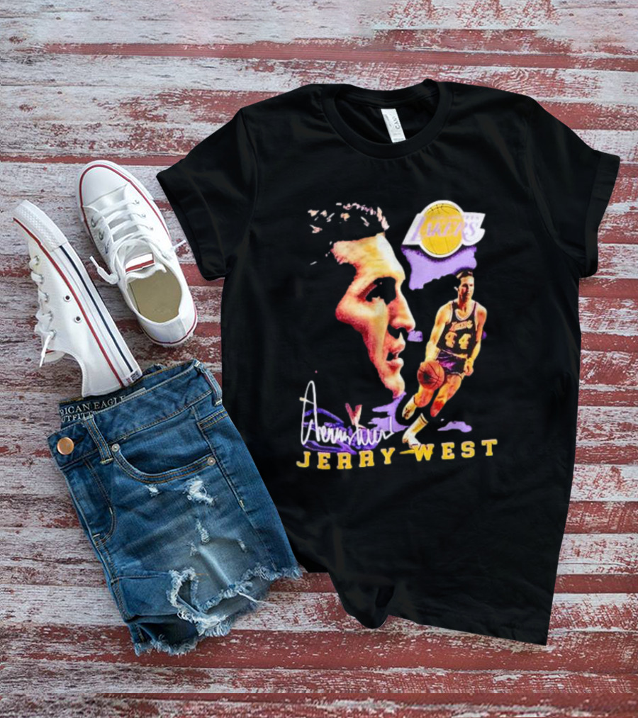 Los Angeles Lakers Vintage Jerry West Forever Signature Lakers T-Shirt