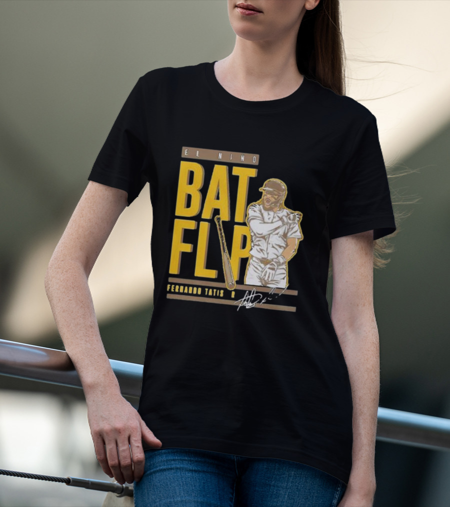 El Nino Bat Flip Fernando Tatis Jr. Signature San Diego Padres T-Shirt