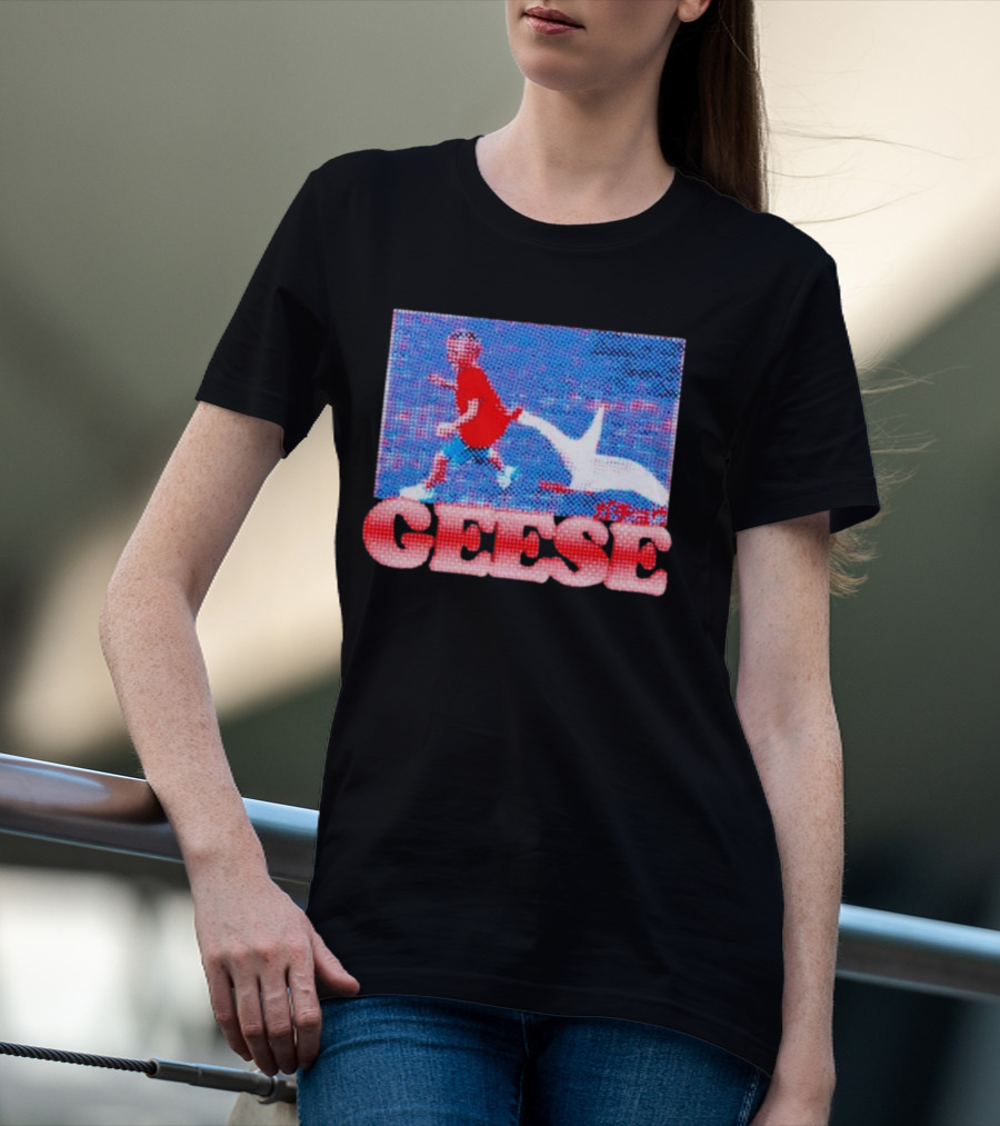 Geese Goose Bite Kid Running Encounter T-Shirt